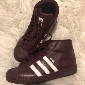 Adidas high top shell toes